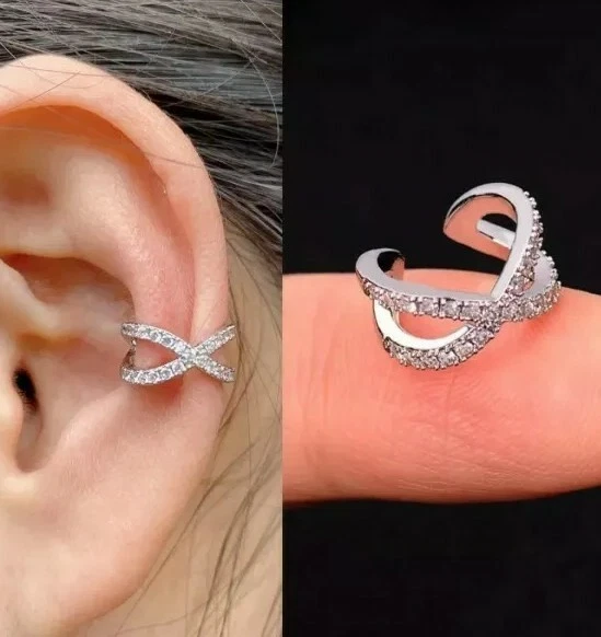 Diamantes de imitación oreja brazalete pin clip envolvente sin piercing brazalete de moda pendiente (s) pendiente (s) 1 pieza Foto 1 de 1