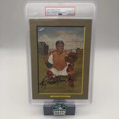 1985 年佩雷斯·斯蒂尔明信片罗伊·坎帕内拉 #7 正品签名 PSA 10 DNA 认证 — 第 1/3 张图片