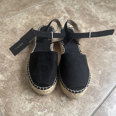 Sandalias Forever 21 nuevas de gamuza negra talla 7,5 Foto 1 de 4