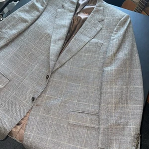 Solemare Maus Hoffman Ing Loro Piana Wool Cashmere Silk 50L Gray Brown Glen Plai - Picture 1 of 24