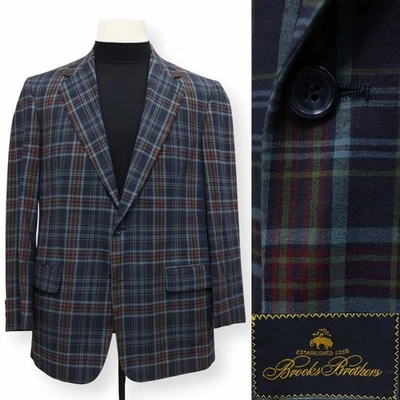 BROOKS BROTHERS mens multicolor PLAID sport coat suit jacket blazer 42 R - Image 1 of 4