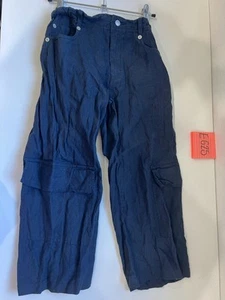 Christian Dior Kids Pants 100% Linen Wide Leg Blue Size 12A - Picture 1 of 10
