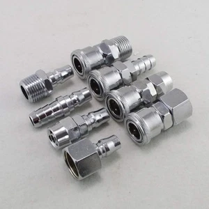 LOT8 1/2" Pneumatic Air Compressor Hose Quick Coupler Plug Socket Connector Set - Picture 1 of 2