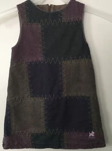 Chipie French Girls Purple Navy Blue Denim Sz 4 Years 4T Patchwork Jumper Dress - Picture 1 of 6