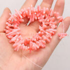 Lot de 5 brins de copeaux naturels de corail rose perles lâches 15" AA