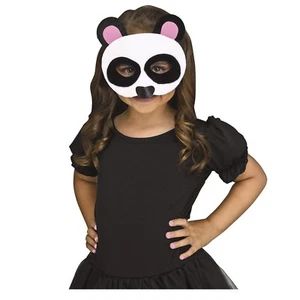 Furry Felt Panda Bear Animal Halloween Costume Half Mask Child Kids Family - Picture 1 of 1