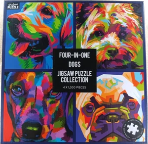 Professor Puzzle Jigsaw Four In One Anstract Dogs Collection 4 X 1,000 Pieces - Picture 1 of 5
