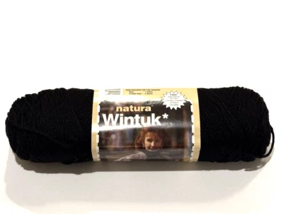VTG Natura Wintuk Yarn 933 Black DL 46947R4 Knitting 4 PLY Moth Proof USA NEW - Image 1 of 4