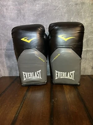 Everlast Boxing Training Gloves 16 ounce Evershield Pro Style Black Gray - Image 1 of 3