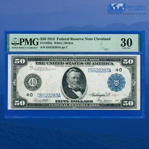 Fr.1039a 1914 $50 Fifty Dollars Federal Reserve Note Cleveland OH, PMG 30 #22283 - Picture 1 of 3