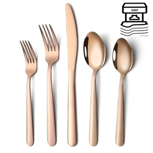 20 Piece Rose Gold Flatware set Stainless Steel Service for 4 Cutlery Rose Gold - Picture 1 of 11