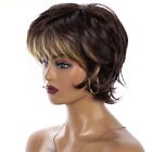 Ladies Brown Blonde Wig Short Curly Wave Women Daily Fluffy Hair Wig Cosplay