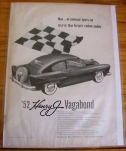 Original 1952 Henry J Vagabond Magazine Ad "...An American Sports Car" - Picture 1 of 1