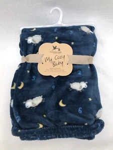 Adirondack My Cozy Baby Blanket Lamb Sheep Moon Navy Blue Security Lovey NEW - Bild 1 von 10