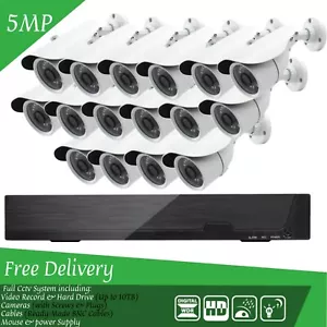 SISTEMA DE CÁMARA CCTV 5MP 4/8/16 CANALES DVR EXTERIOR VISIÓN NOCTURNA KIT DE SEGURIDAD PARA EL HOGAR - Imagen 1 de 27