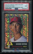 2022 Topps Chrome Platinum Anniversary SHOHEI OHTANI Rose Gold Ref /75 PSA 9