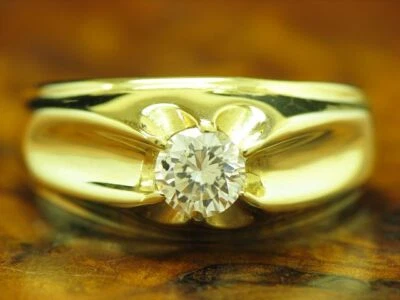 14kt 585 Gelbgold Ring mit 0,85ct Zirkonia Solitär Besatz / 5,3g / RG 57 - Bild 1 von 4