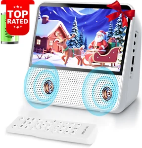 Portable DVD Player 7" Screen Rechargeable Battery Bluetooth USB Sync TV - Picture 1 of 12