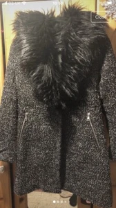 New Look Mantel mit Pelzkragen und Reißverschlusstaschen, gefüttert  - Bild 1 von 8