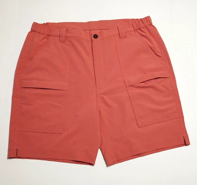 Caribbean Bermuda Golf Shorts Mens 38 Stretch Coral Orange Elastic Waist 8" Leg - Image 1 of 4
