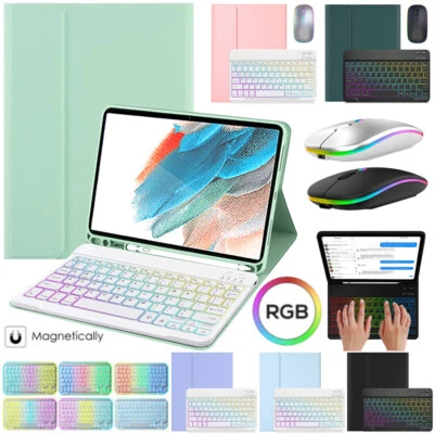 RGB Backlit Keyboard Mouse Case For Samsung Galaxy Tab A8 10.5" A7 S6 Lite 10.4" - Image 1 of 4