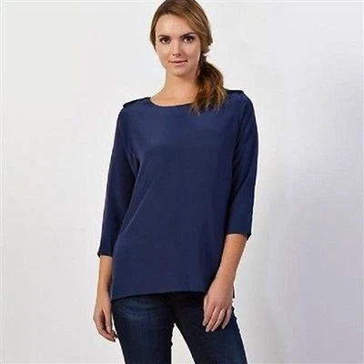 Blusa de seda azul marino Lacoste Galaxie talla 6 Foto 1 de 3