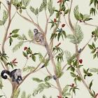 Arthouse Tropical Monkey Multicoloured Wallpaper Frogs Floral Tree Nature Jungle