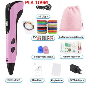 Kinder 3D Druckstift 3D Stifte Set 20Farben 109m PLA Filament 1.75mm DIY Rosa DE - Afbeelding 1 van 19