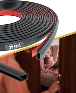 23Ft Rubber Weather Stripping Door Seal Strip for Door & Window, Self-Adhesive B - Picture 1 of 12
