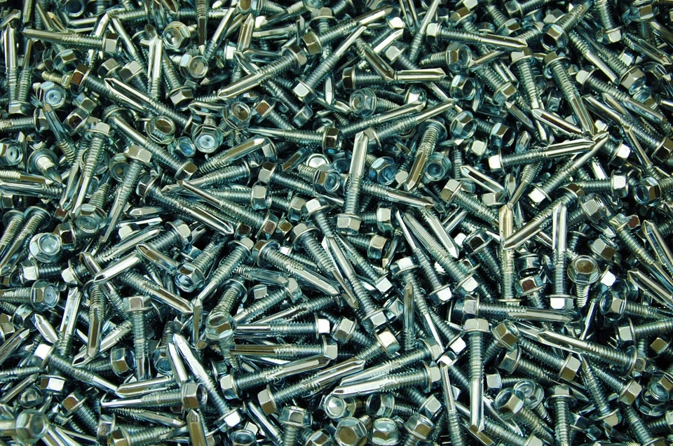 LEXAR INDUSTRIAL (450) TEK 5 Hex Washer Head 12-24 x 1-1/4 Self-Drilling HD Steel Screw IHW