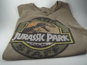 Men's Jurassic Park The Park Staff Badge, With T-Rex T-Shirt 2XL Brown - Picture 1 of 5