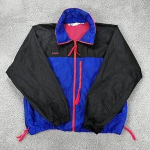 Vintage 90er Damen L Columbia Windbreaker Jacke blau rosa Radialärmel - Bild 1 von 12