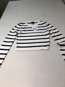 Forever 21 WGA Apparel Sweater Top White/black Stripes Size XS - Picture 1 of 3