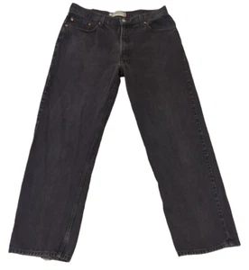 Levi's 550 Men's Relaxed Fit Jeans Black Denim 38x32 Measures 36x30 Baggy VTG - Picture 1 of 10
