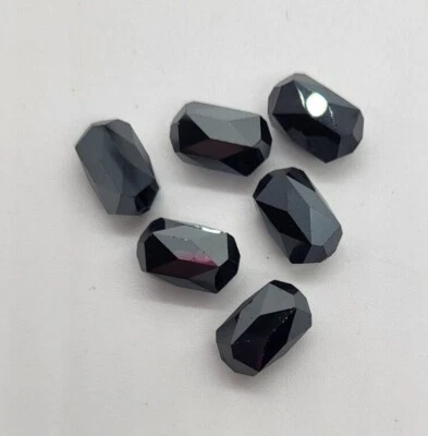 6pc Swarovski Crystal Hematite Faceted Barrel 5204 Beads; 12mm or 18mm - Image 1 of 2