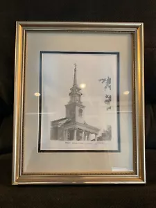 First Presbyterian Church Bethlehem Framed Signed Drawing Art - Picture 1 of 3