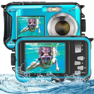 Unterwasserkamera Wasserdichte Kamera 2.7K 16x Zoom Digitalkamera Blau 48MP - Bild 1 von 21