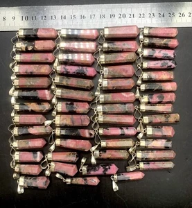 324 Grams Rhodolite With Silver 52 Pendents Lot. - Picture 1 of 15