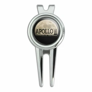 NASA Apollo 11 Moon with Saturn V Golf Divot Tool Ball Marker - Picture 1 of 6