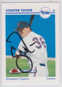 Autografiado 1991 Line Drive AA Scooter Tucker - Shreveport Captains - Imagen 1 de 1