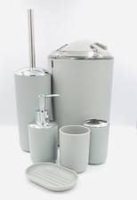 6 In 1 Bathroom Set Accessory Bin Soap Dish Brush Tumbler Toothbrush Holder