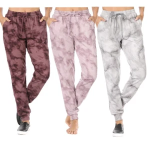 Women's Jogger Pants Fleece Lined High Waisted Tie Dye Drawstring Sweatpants - Picture 1 of 22