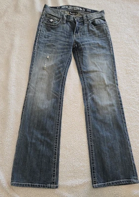 Pantalones de mezclilla Affliction para hombre talla 30 negros premium lavado claro 30x34 desgastados Foto 1 de 4