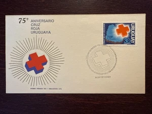 URUGUAY FDC COVER 1972 YEAR RED CROSS HEALTH MEDICINE STAMPS - Picture 1 of 1