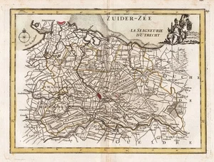 Utrecht Amsterdam Holanda Nederland mapa mapa grabado en cobre Le Rouge - Imagen 1 de 1