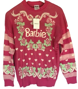 Barbie Forever 21 Womens Floral Knit Sweater Size S Collab Cottage Nostalgia - Picture 1 of 12