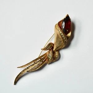 Sarah Coventry High Fashion Calla Lily Brosche Gold Vintage - Bild 1 von 5