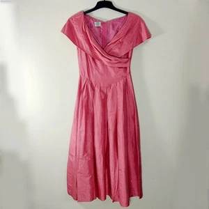 Vintage Laura Ashley, 100% Silk Dress, Evening Gown, Salmon Colour, Size 10 - Picture 1 of 13