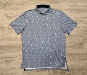 Polo Ralph Lauren Performance Golf Polo Shirt Mens Medium Blue White Classic Fit - Picture 1 of 14