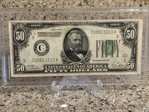 ⭐️HIGH GRADE⭐️ 1928 A $50 REDEEMABLE IN GOLD Federal Reserve Note Philadelphia - Picture 1 of 10